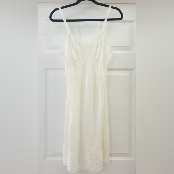 Vintage Other - Vintage Lace Sheer Lingerie Slip Dress White sz Small